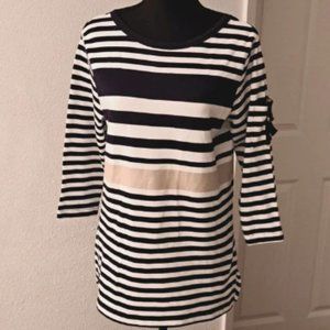 size Small Stripped Top. Made with 3% Spandex and 97% Cotton